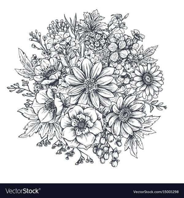 цветочный эскиз