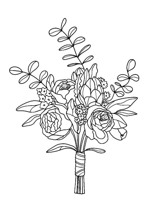 раскраска букета цветов