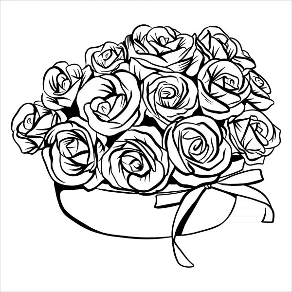 рисунок букета роз
