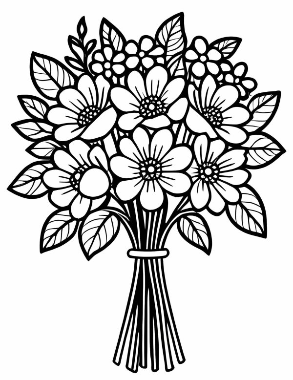 раскраски с цветами