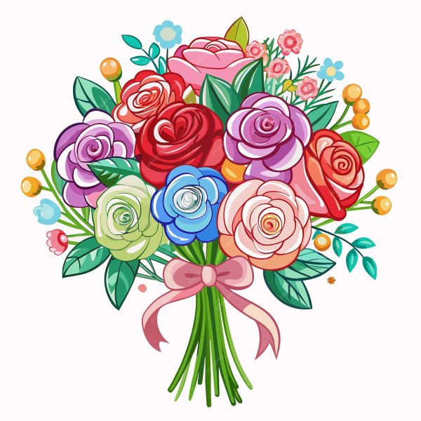 мультяшные букеты