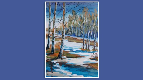 нарисовать весенний пейзаж