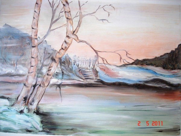 рисование весеннего пейзажа