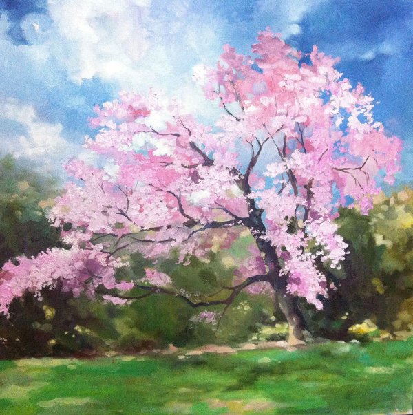 Весна пейзажи нарисованные