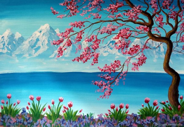 фудзияма сакура живопись