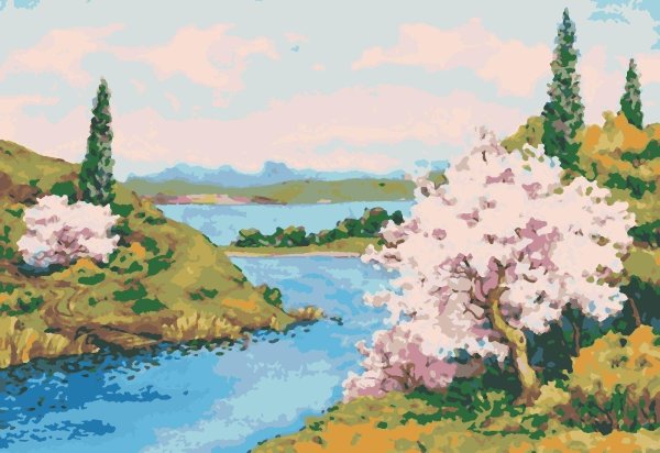 картина по номерам сакура