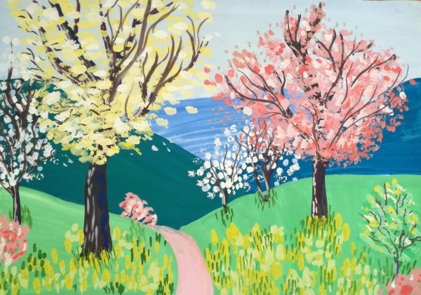 цветущие сады рисование в старшей группе