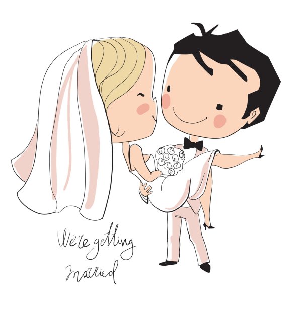 милые иллюстрации жениха и невесты