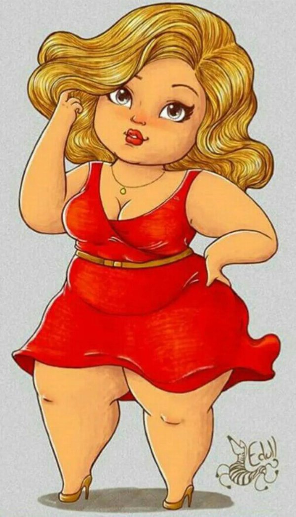 толстушка рисунок