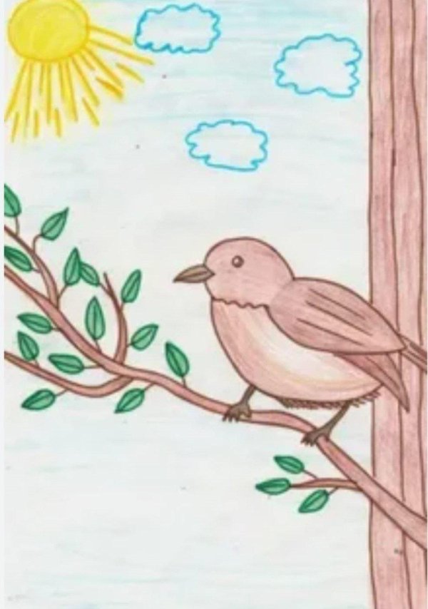 рисование жаворонка