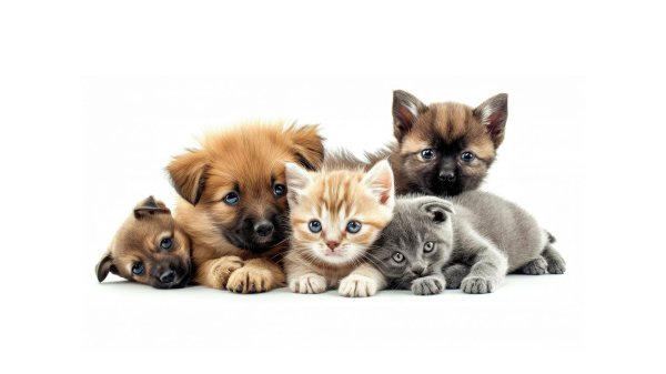 щенки на белом фоне