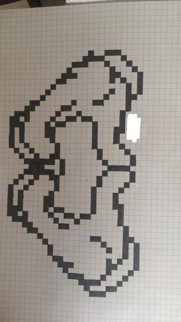 рисунку по клеточкам