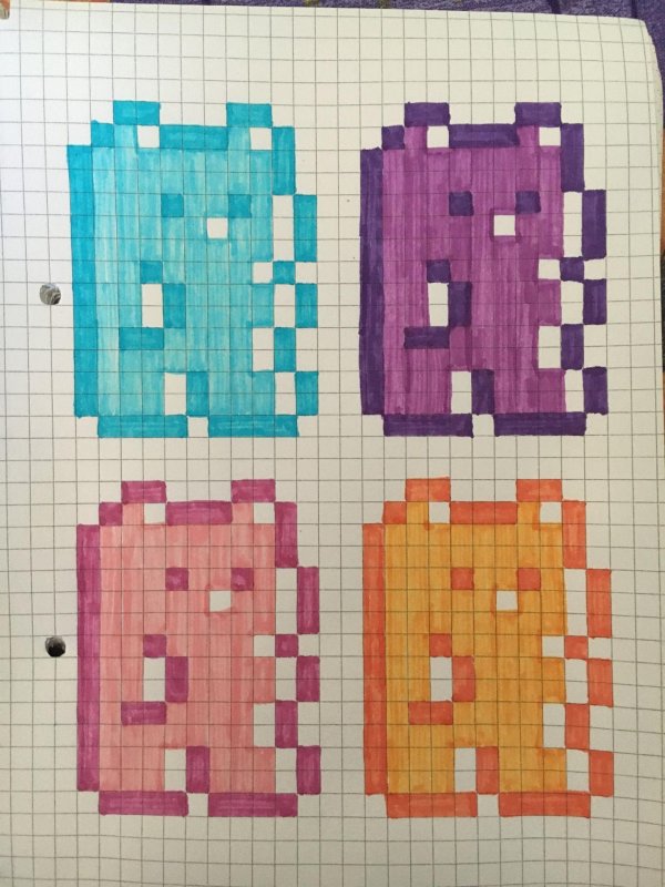 прикольные рисунки по клеточкам