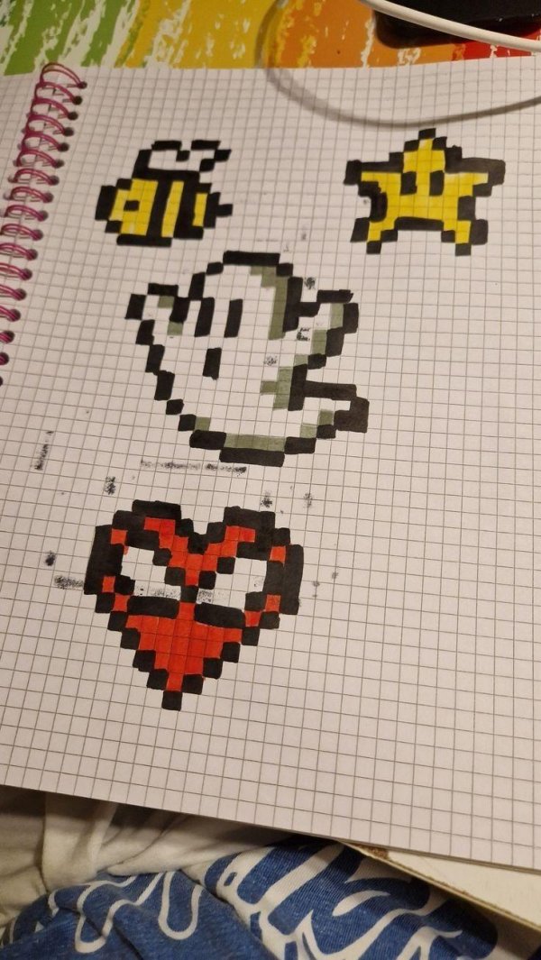 рисунки по клеточкам идеи