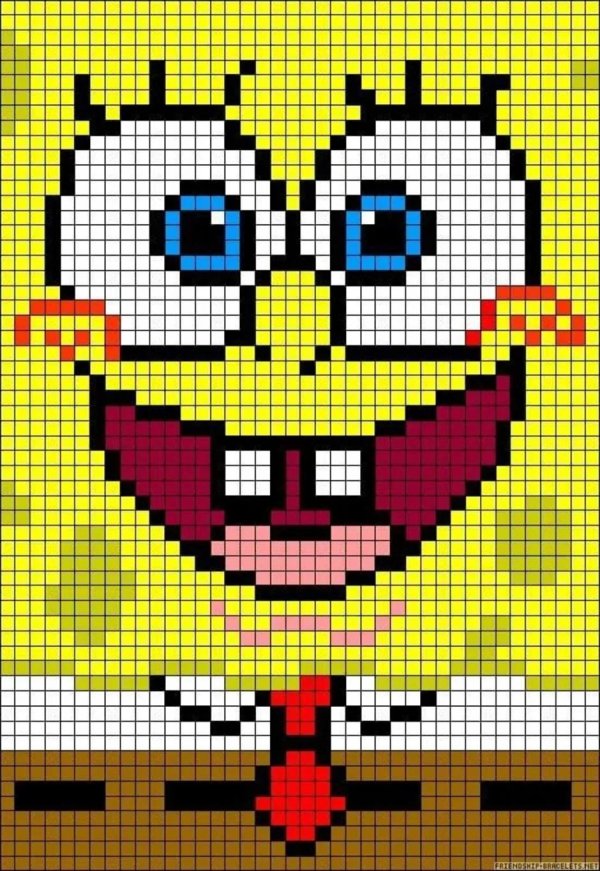 спанч боб по клеточкам