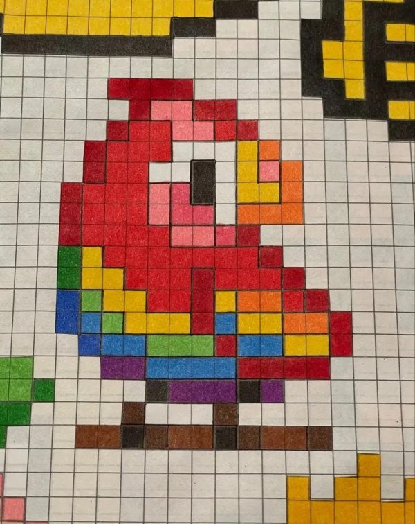 рисунки в клеточку большие