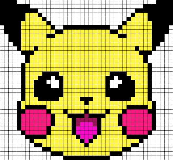 pixel art 32x32 пикачу