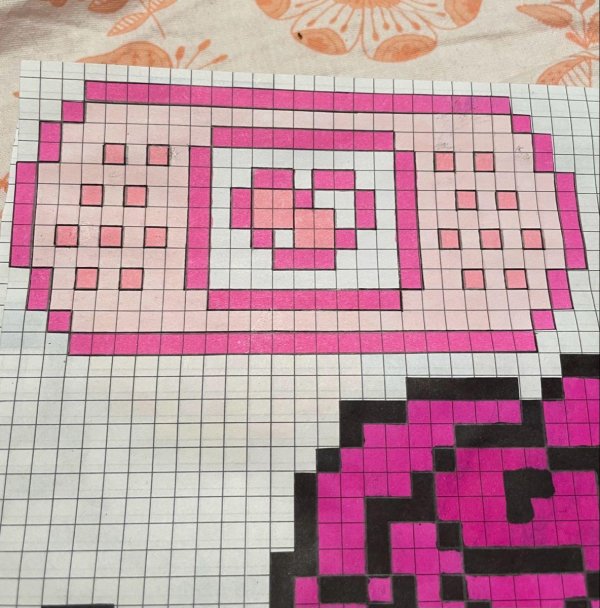 рисунки по клеточкам в тетради красивые и лёгкие для девочек