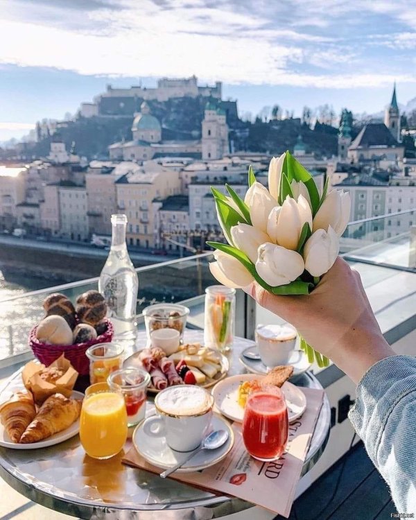 завтрак цветы