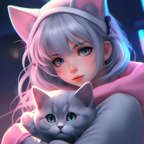 аниме девочка кошка