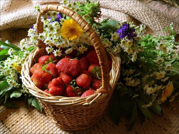 клубника в корзинке