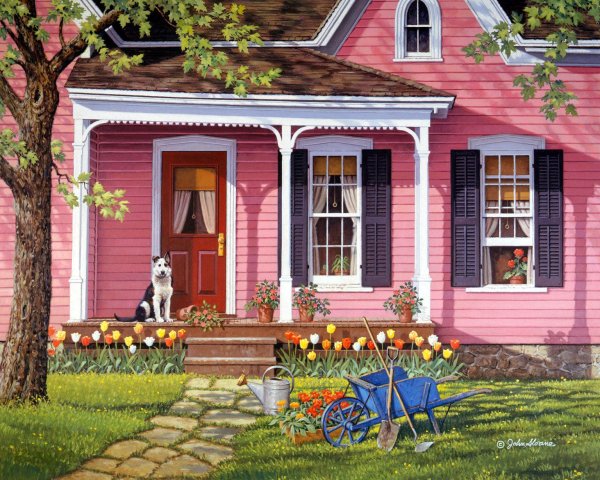 весенняя деревенька john sloane
