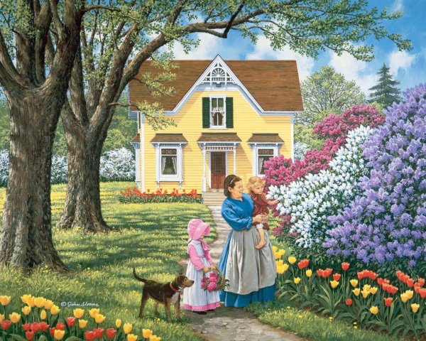 весенняя деревенька john sloane
