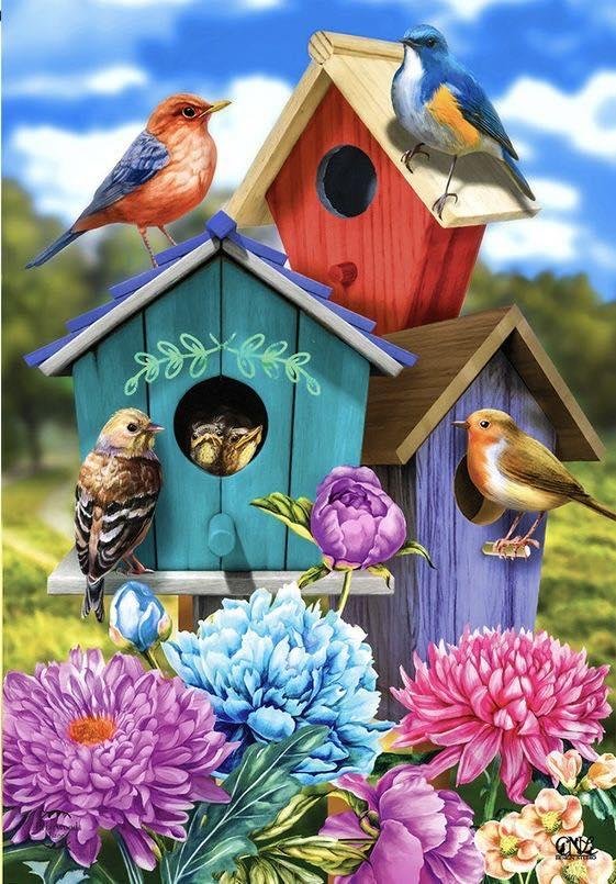 алмазная мозайка птички