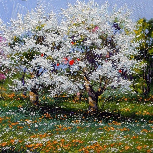 картина цветущий сад