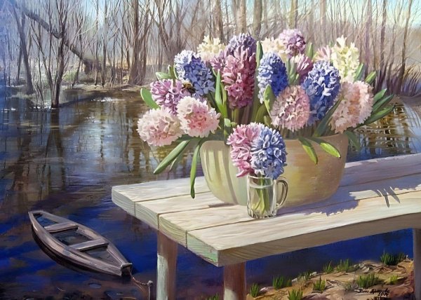 гиацинт акварель