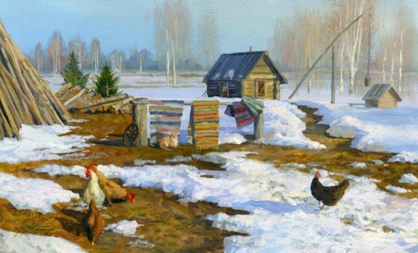 весна в деревне