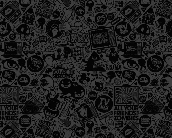 черный обой