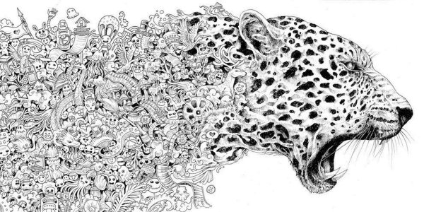 раскраска антистресс леопард