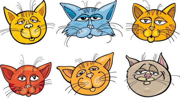 мордочка кота мультяшная повернутая