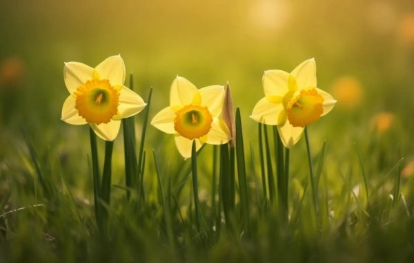 желтые нарциссы  yellow daffodils