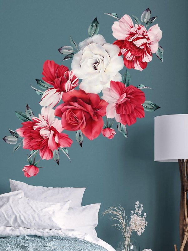 наклейка интерьерная пионы сет2