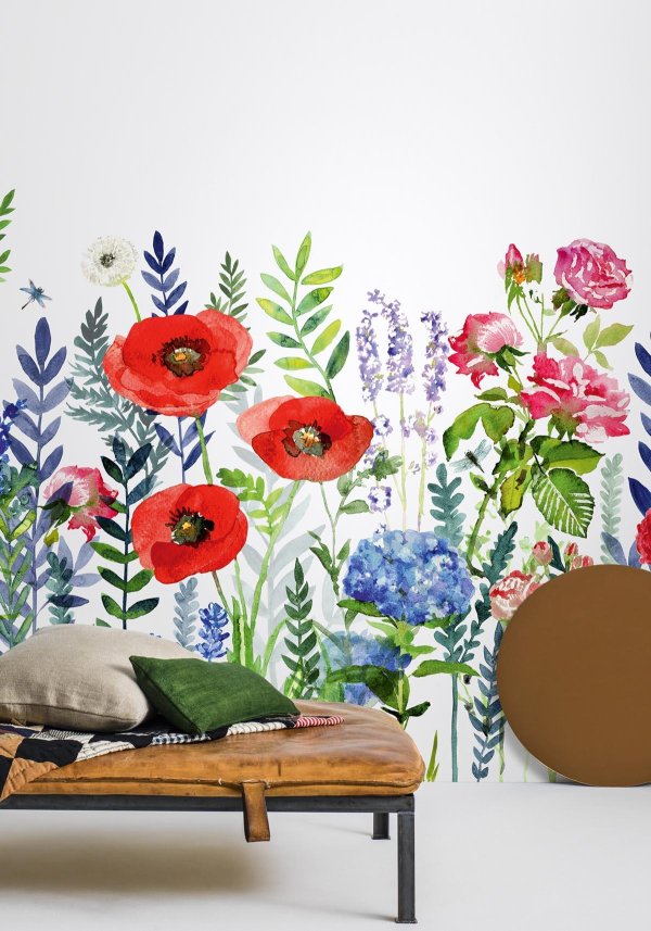 роспись стен цветы