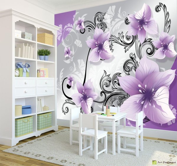 фотообои в сиреневом цвете