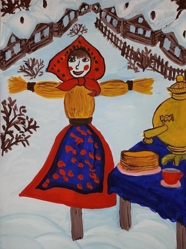 рисунок масленица детский