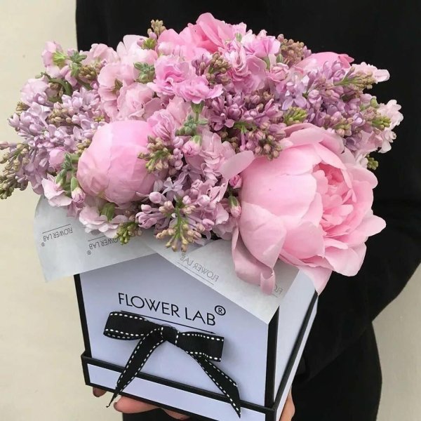 коробка с пионами