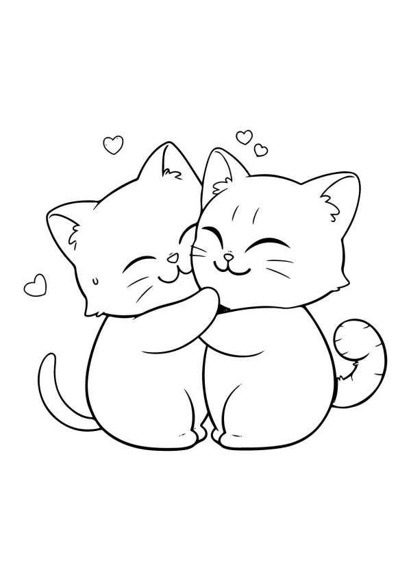 раскраска два котика