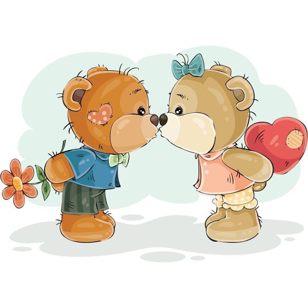 влюбленные медвежата