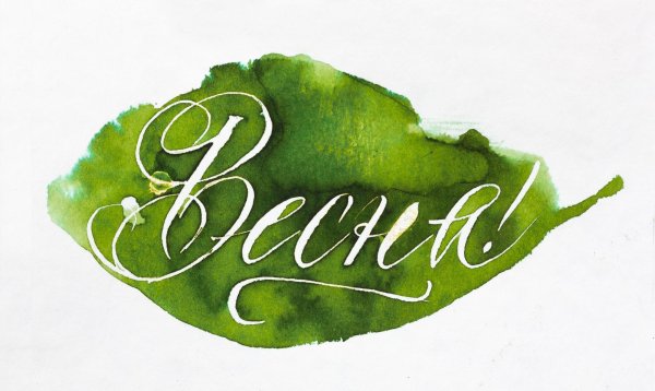 акварель надпись