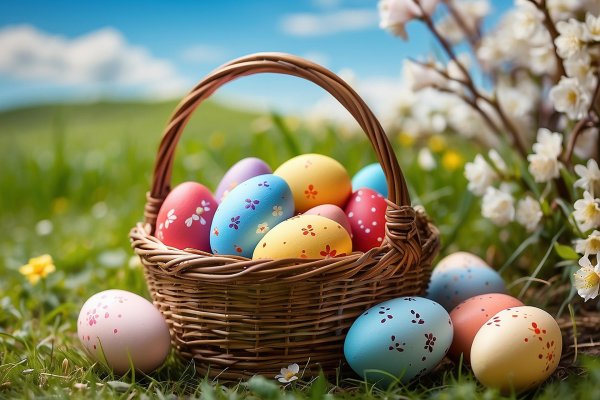 корзина с пасхальными яйцами