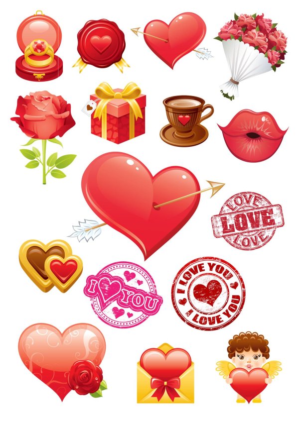 романтические стикеры