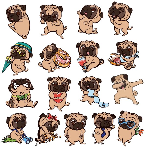 наклейка  мопс