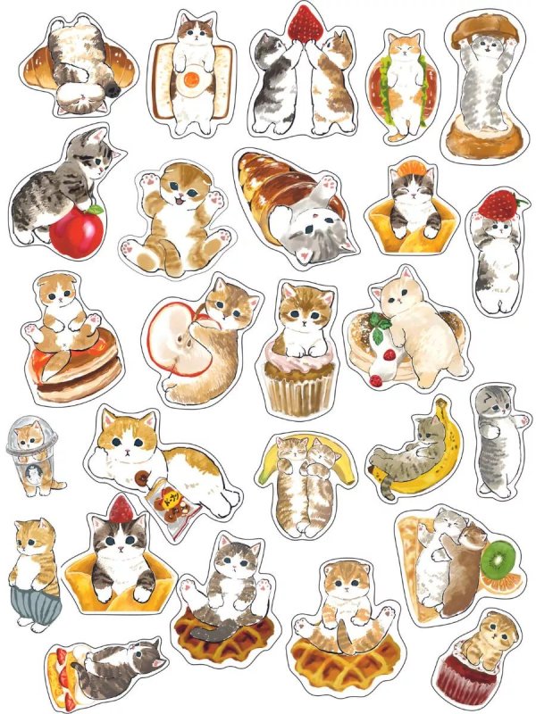 наклейки милые котики