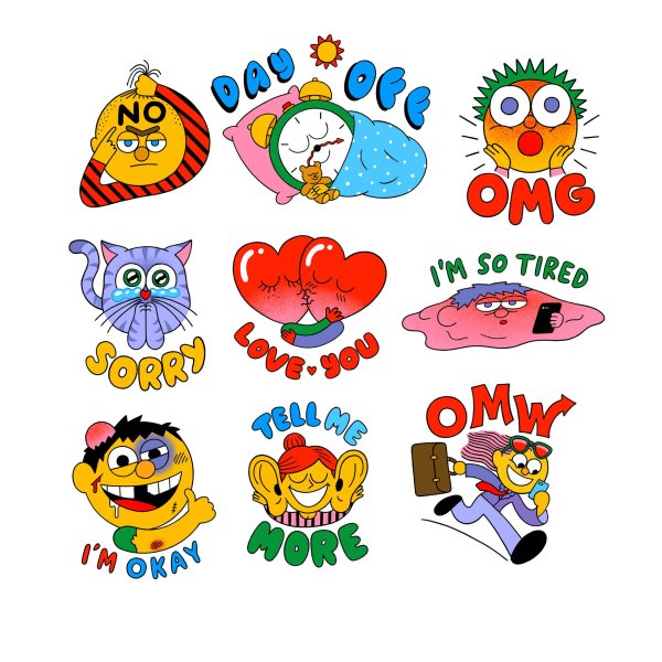 стикеры на др