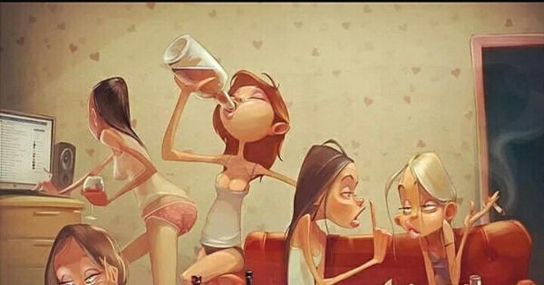 мультяшки бухают