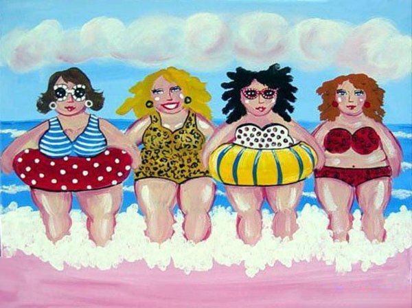 три старушки в купальниках